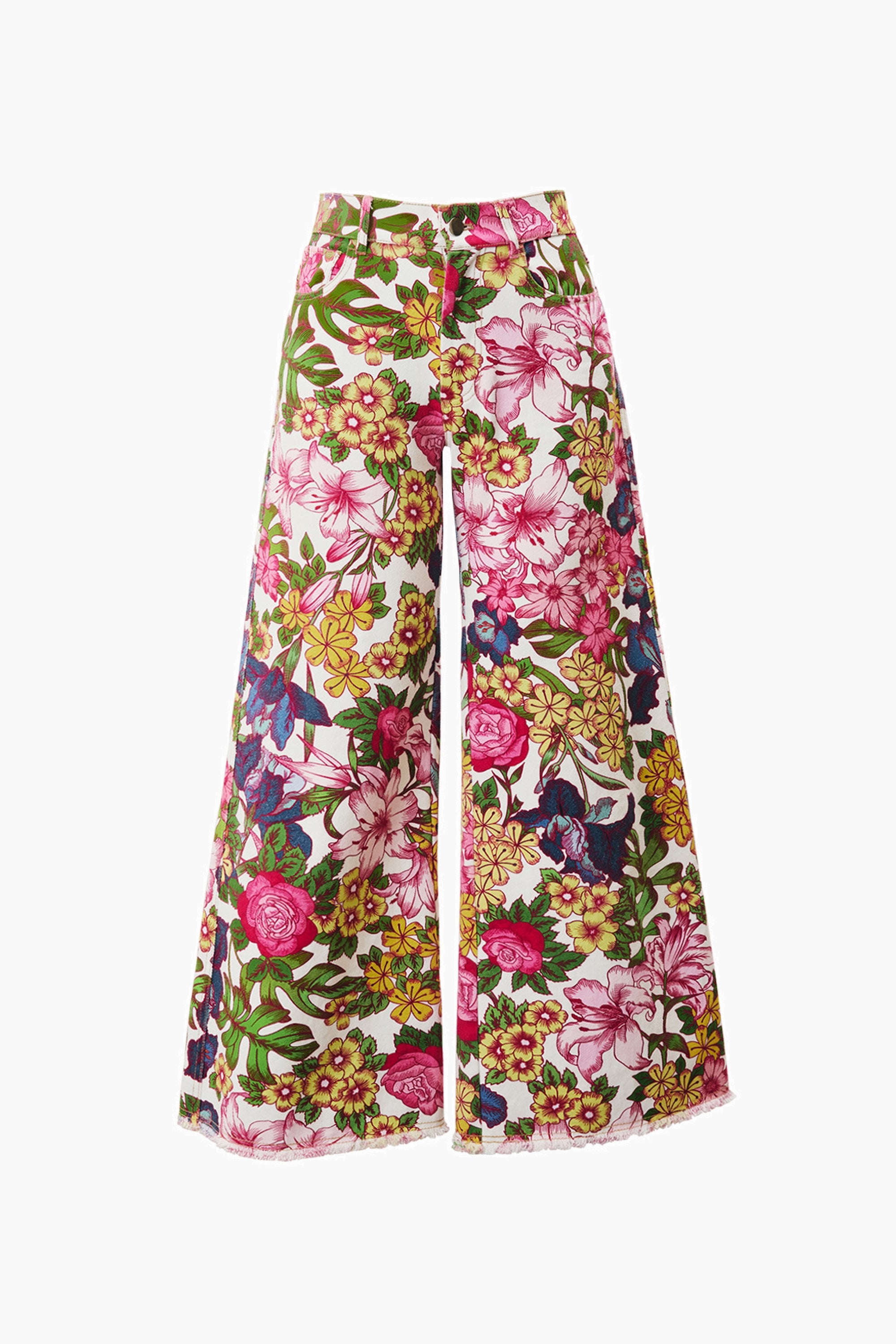 Floral Wide Leg Jeans Women - Floral Symphony Pants | Du & Berry