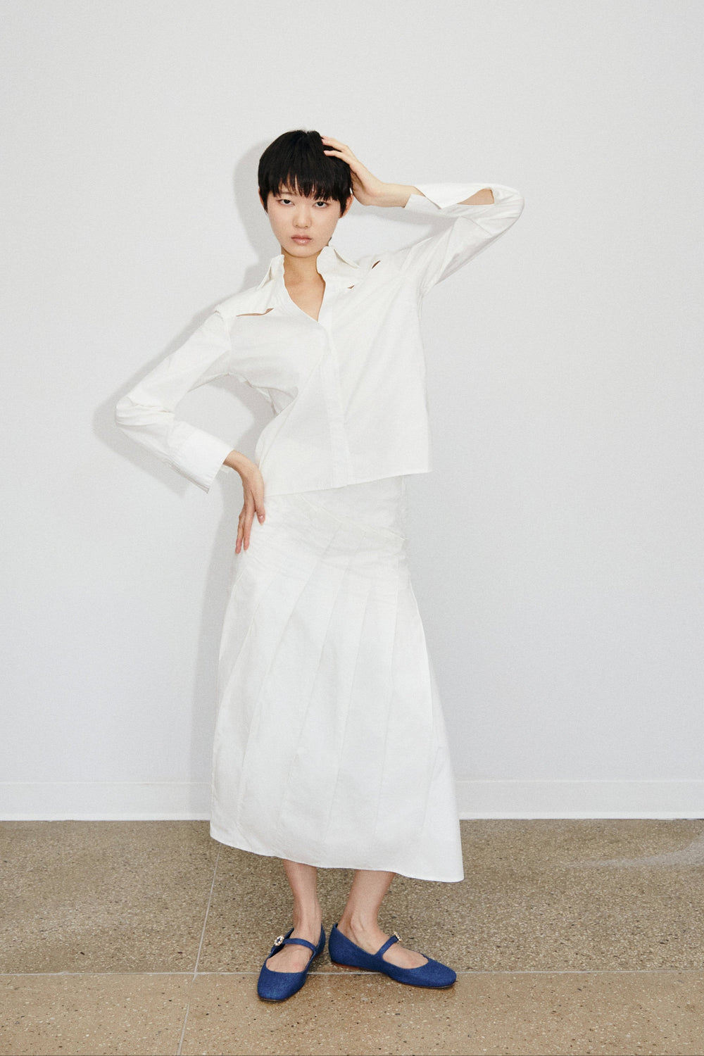 Du Pleated Cotton Poplin Shirt - Du & Berry