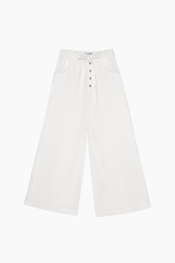 Sway Cotton Palazzo Pants in White - Du & Berry