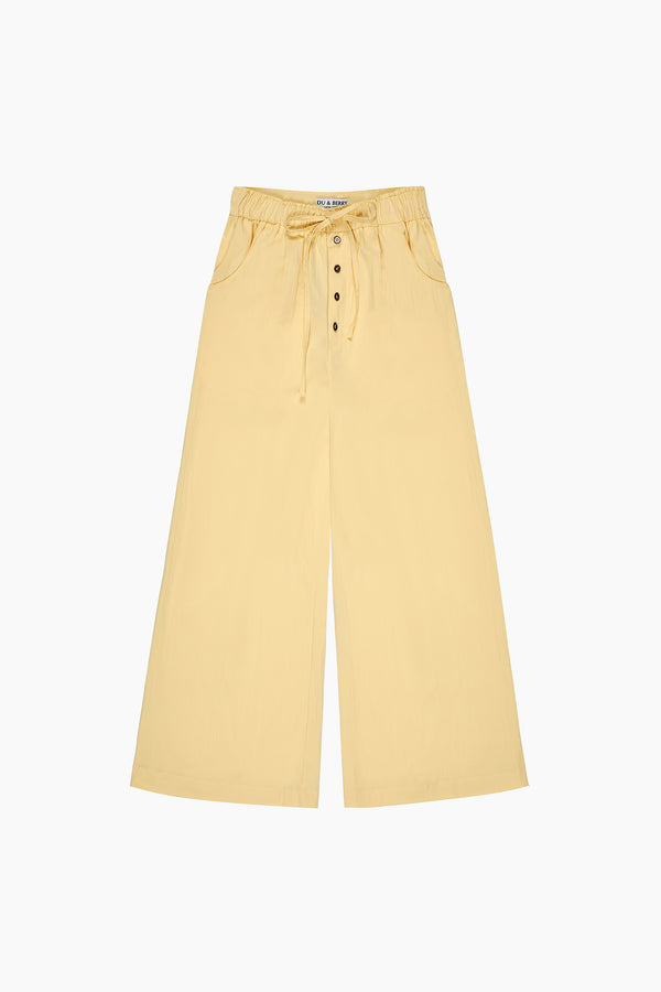 Sway Cotton Palazzo Pants in Butter Yellow - Du & Berry