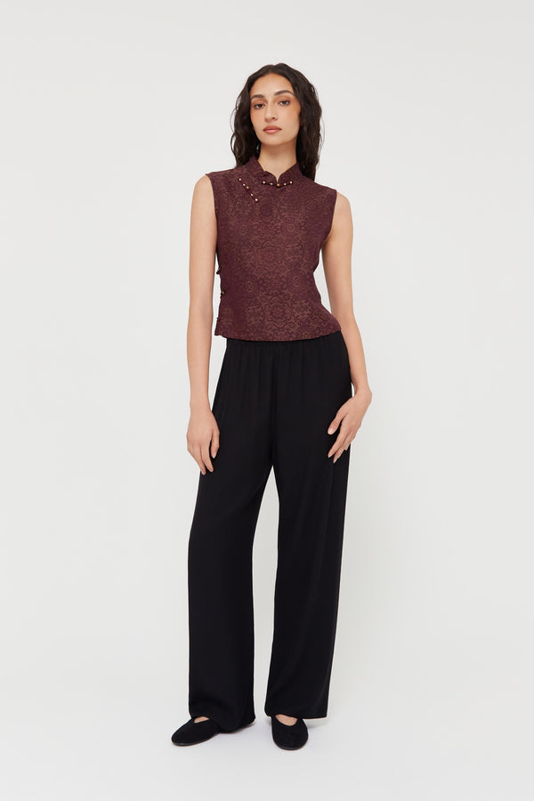 Jacquard Silk Vest - Du & Berry