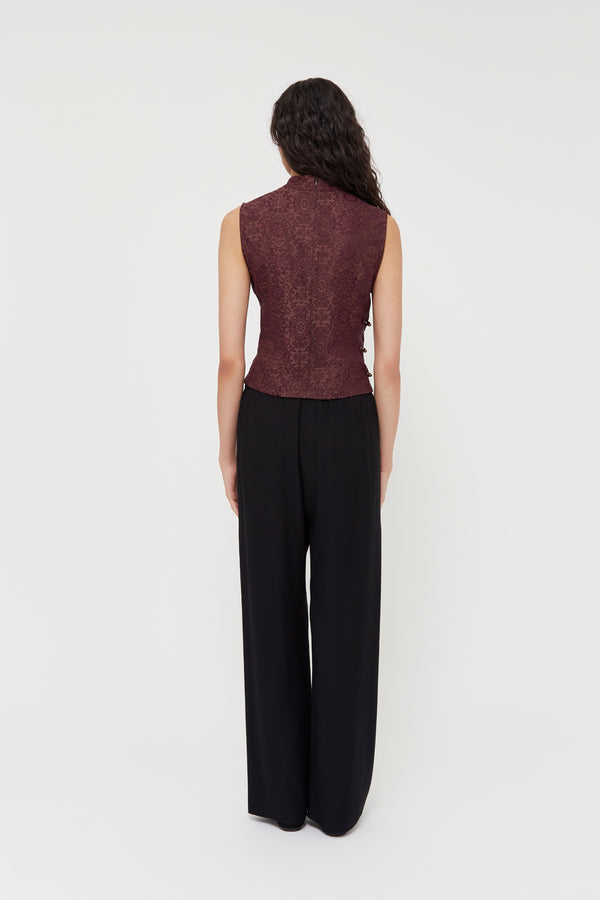 Jacquard Silk Vest - Du & Berry