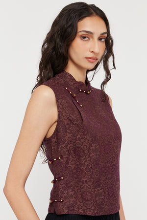 Jacquard Silk Vest - Du & Berry