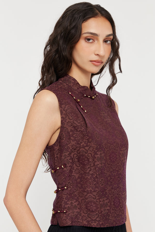 Jacquard Silk Vest - Du & Berry