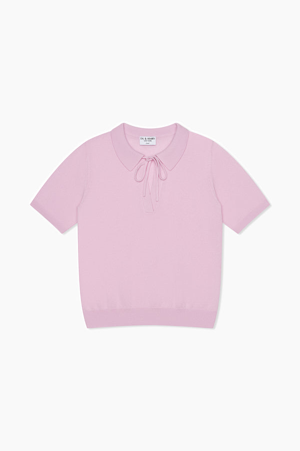 Cashmere and Wool Polo T-Shirt - Very Berry - Du & Berry