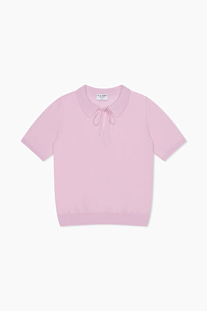 Cashmere and Wool Polo T-Shirt - Very Berry