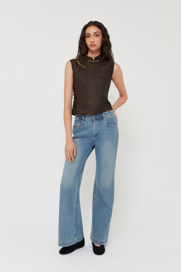 Jacquard Silk Vest - Du & Berry