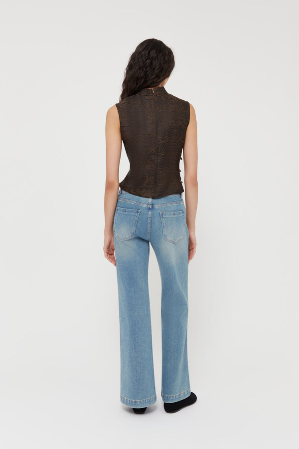 Jacquard Silk Vest - Du & Berry