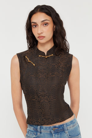 Jacquard Silk Vest - Du & Berry