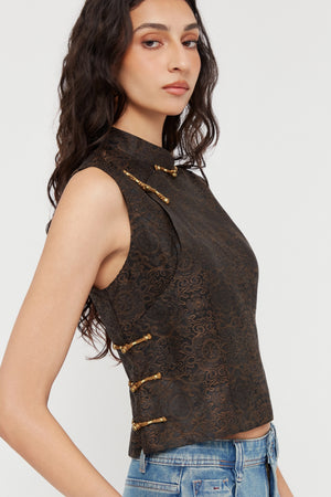Jacquard Silk Vest - Du & Berry