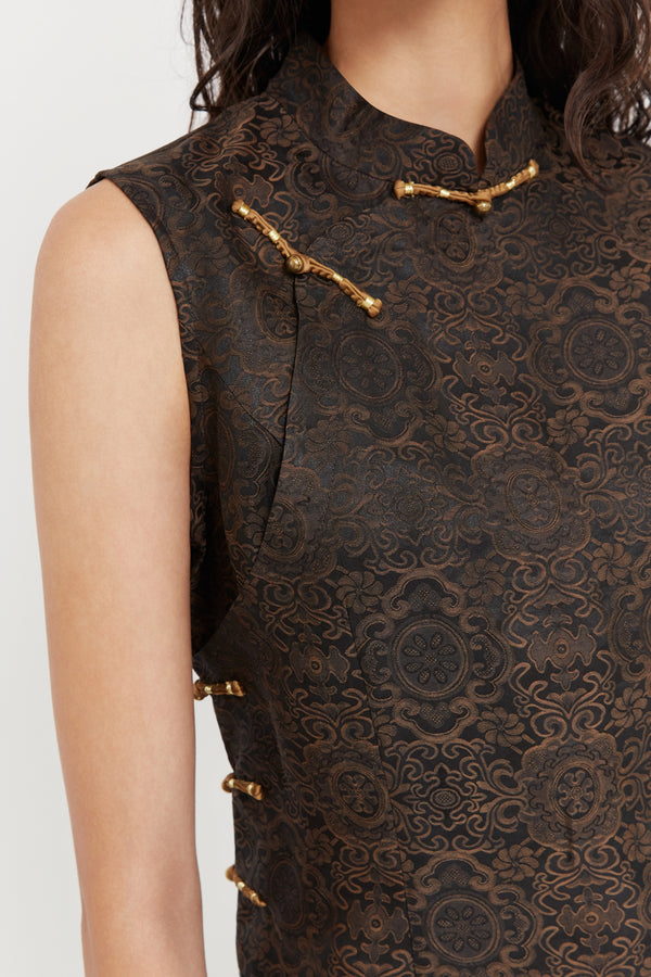 Jacquard Silk Vest - Du & Berry
