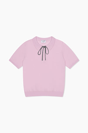 Cashmere and Wool Polo T-Shirt - Very Berry