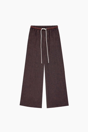Sojourn Linen Wide Leg Pants in Chocolate - Du & Berry