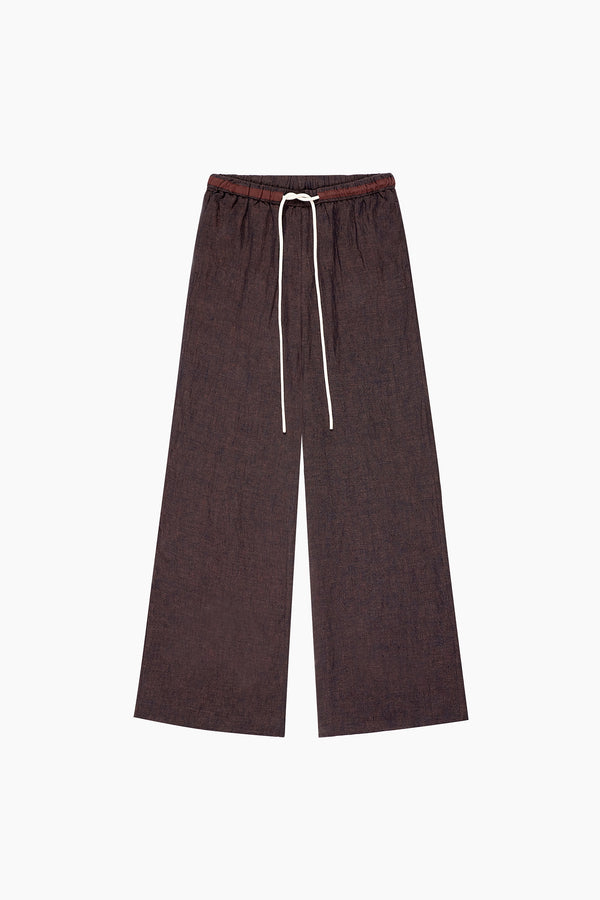 Sojourn Linen Wide Leg Pants in Chocolate - Du & Berry
