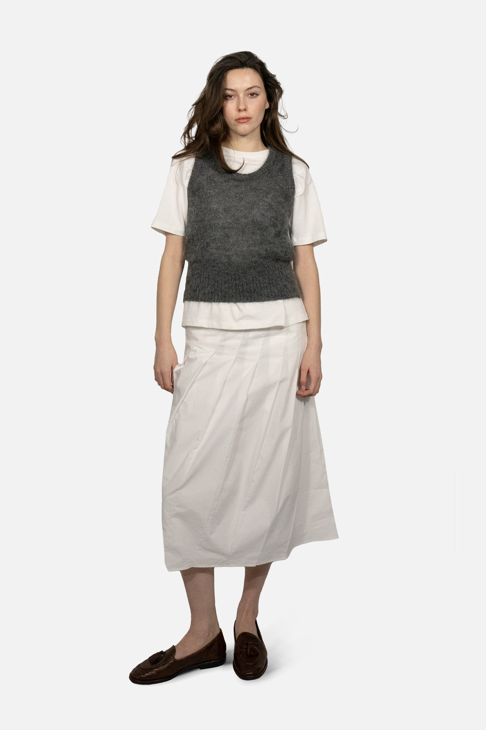 Mohair Vest Top - Black Sesame - Du & Berry