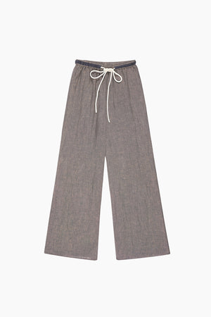 Sojourn Linen Wide Leg Pants in Silver Sage - Du & Berry