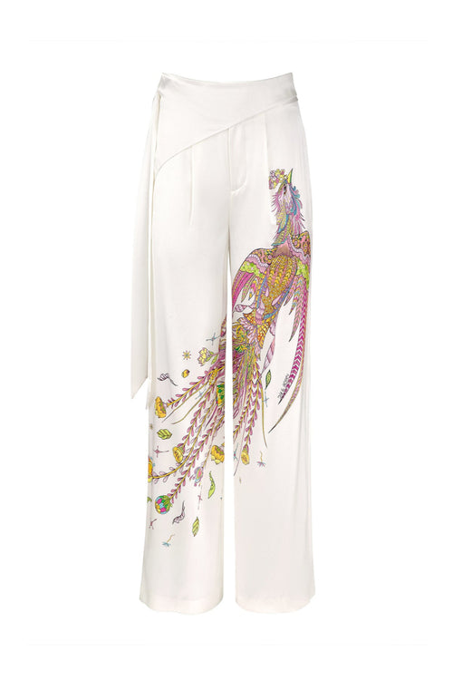 Phoenix Belted Silk Trousers