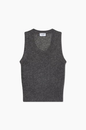 Mohair Vest Top - Black Sesame