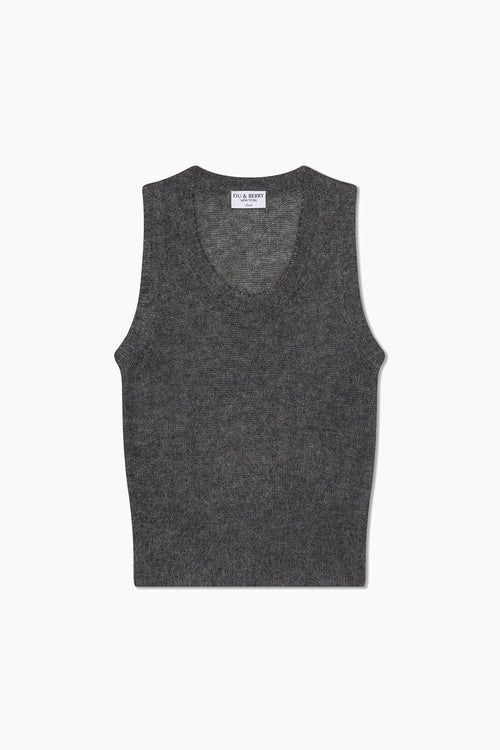 Mohair Vest Top - Black Sesame