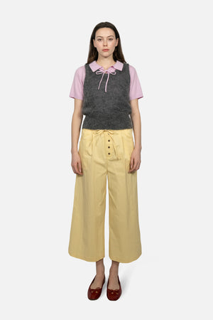 Sway Cotton Palazzo Pants in Butter Yellow