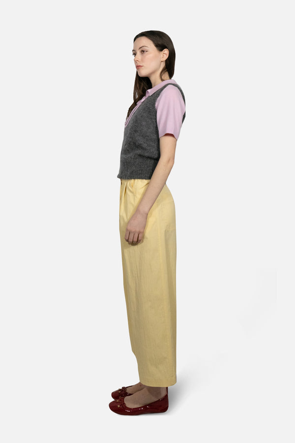 Sway Cotton Palazzo Pants in Butter Yellow