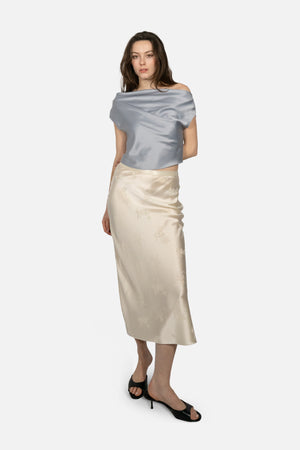 Four Noble Jacquard Skirt in Beige