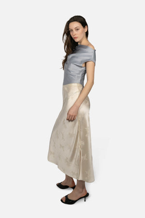 Four Noble Jacquard Skirt in Beige