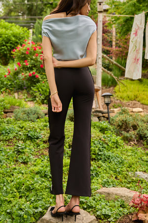 Lunaria Draped Top in Misty Blue