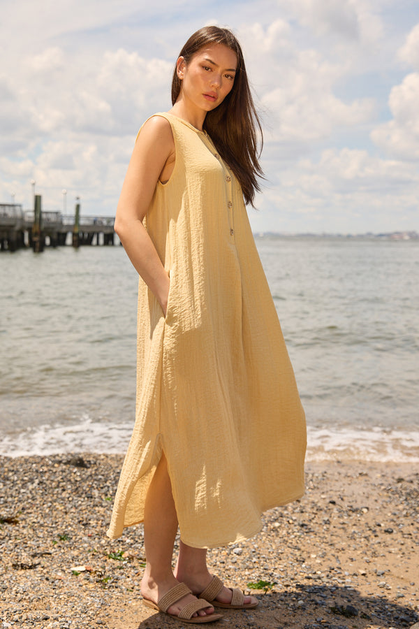 Yellow Linen Dress - Du & Berry 