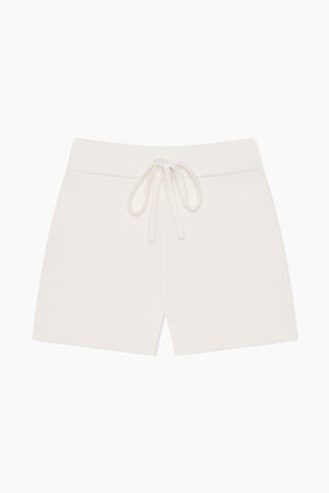 Wool and Cashmere Fine Knit Shorts - Vanilla Cream - Du & Berry