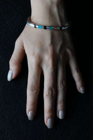 Color Block Inlay Bangle - Du & Berry