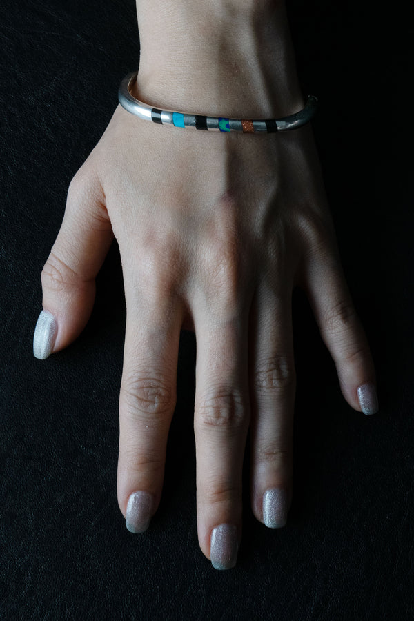 Color Block Inlay Bangle - Du & Berry