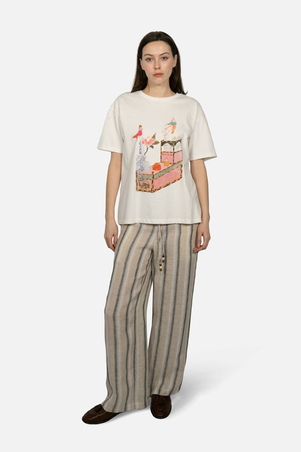 Tea Party Oversized Cotton T-Shirt
