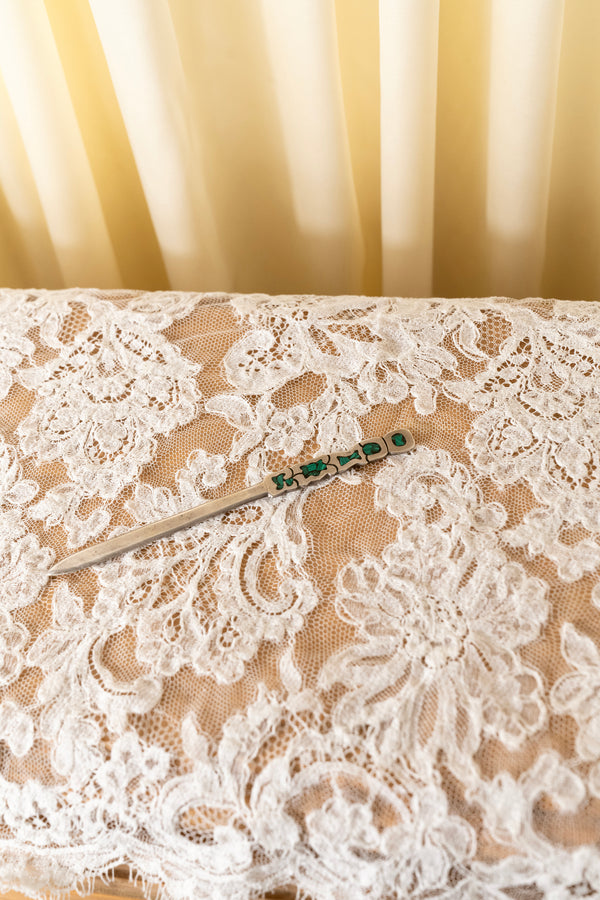 Artisan MEX 925 Hairpin with Crushed Turquoise Inlay