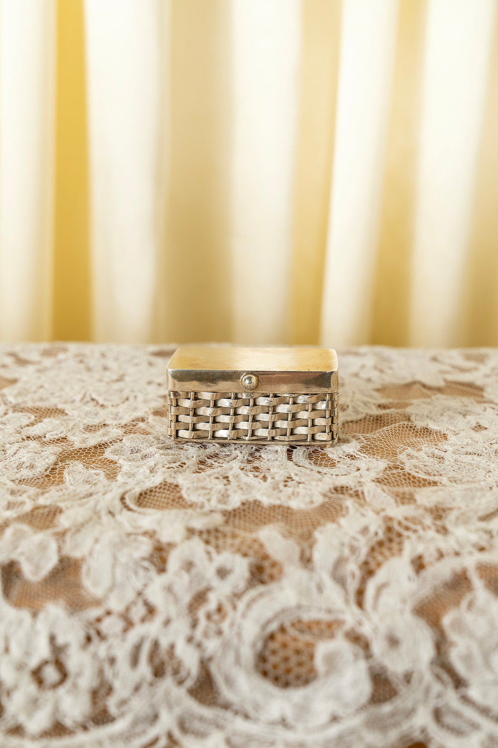 Vintage Handcrafted 925 Basket Weave Box