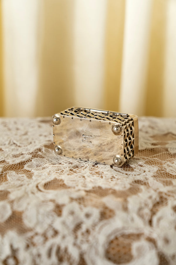 Vintage Handcrafted 925 Basket Weave Box
