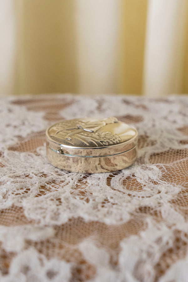 Vintage Silver Box with Lady Golfer Relief