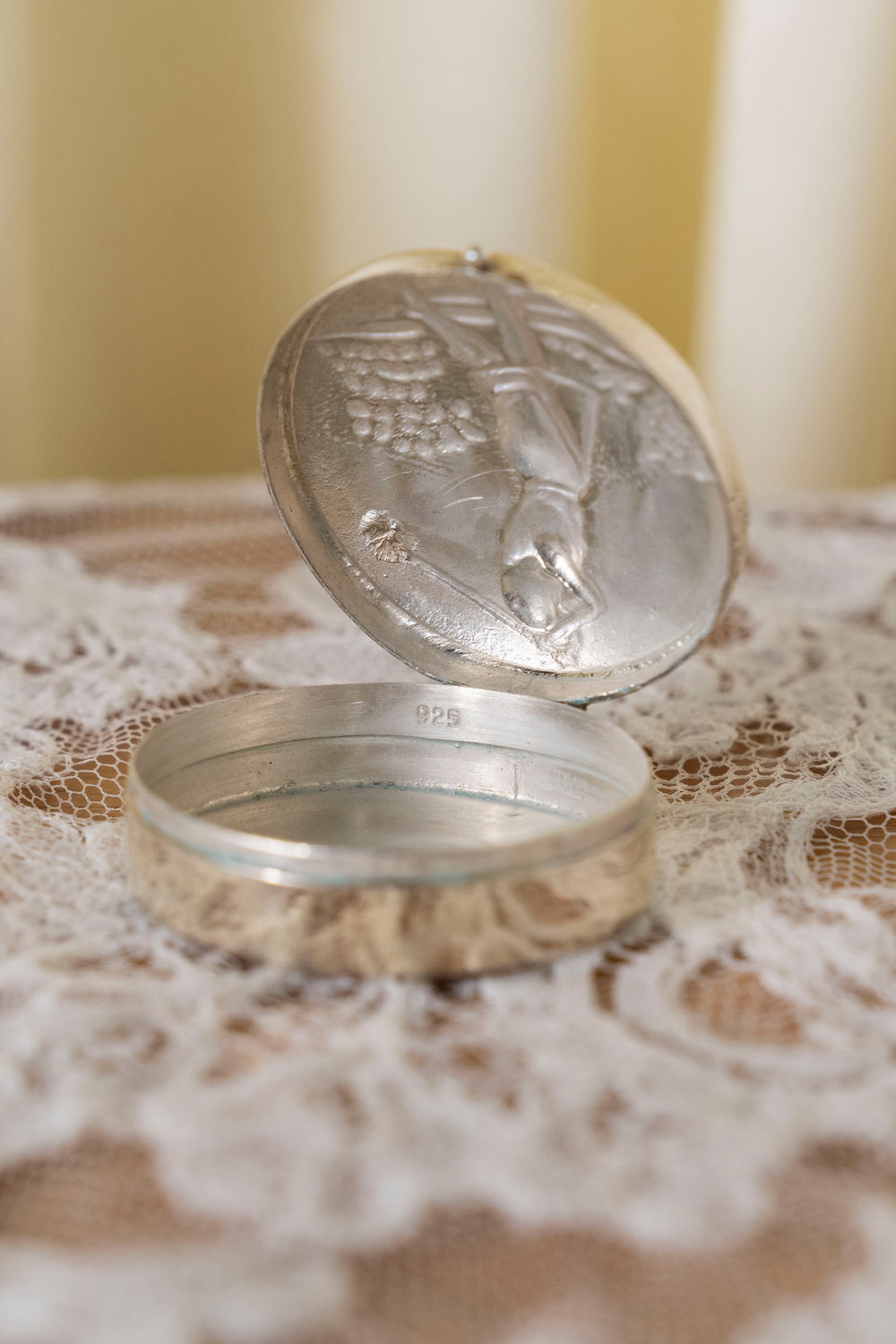 Vintage Silver Box with Lady Golfer Relief