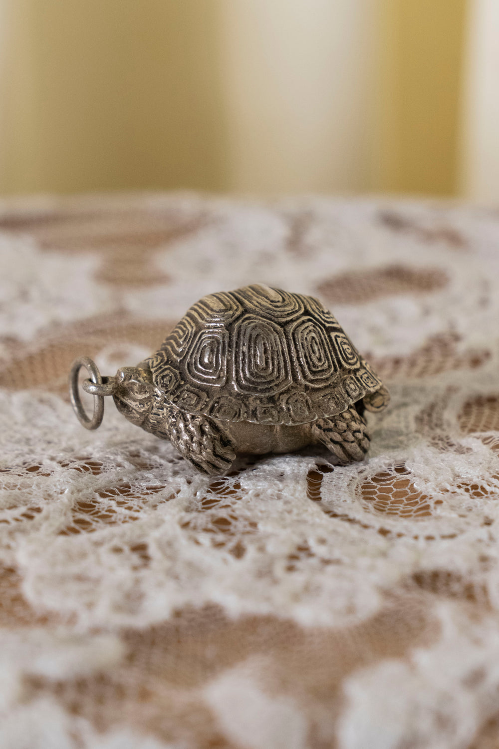 Vintage 925 Turtle Charm Box with Loop