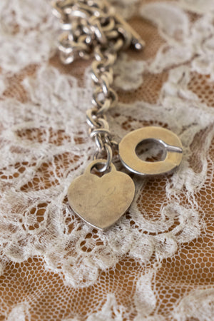 Tiffany Vintage Toggle Chain Bracelet with Heart Tag