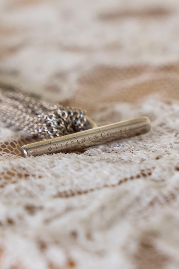 Vintage Tiffany Silver Mesh Heart Toggle Bracelet