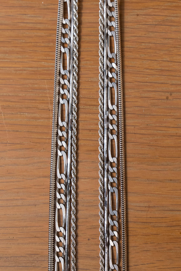 Italian 925 Sterling Silver Chain Set (4 Styles)