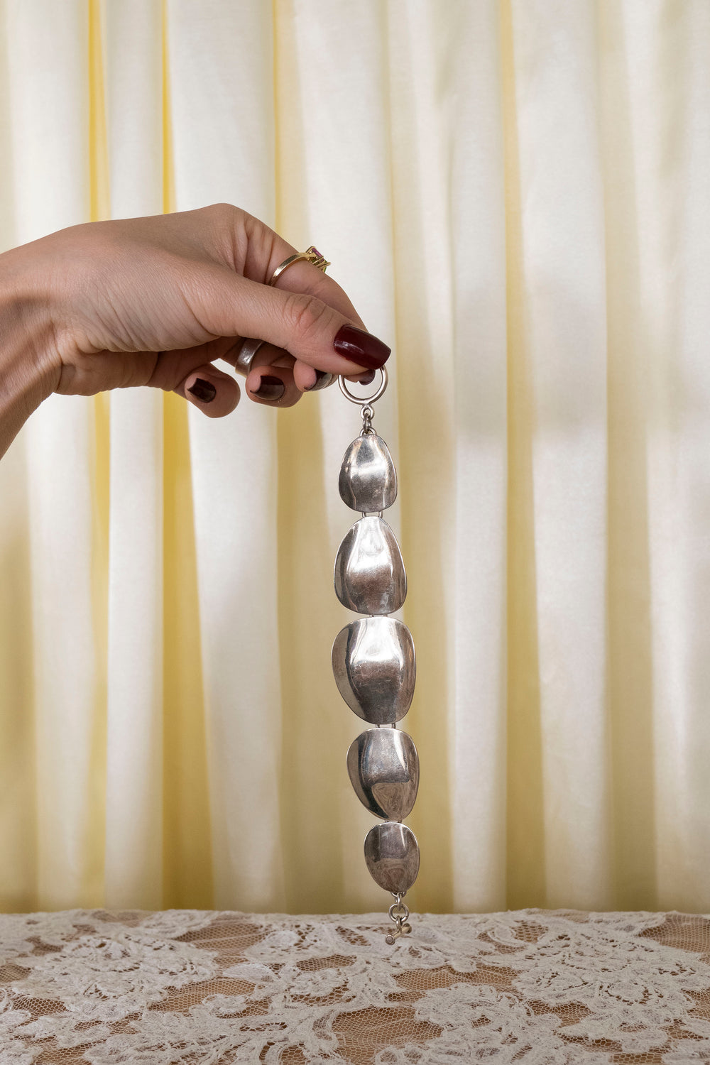 Handcrafted Mexico 925 Modernist Pebble Bracelet