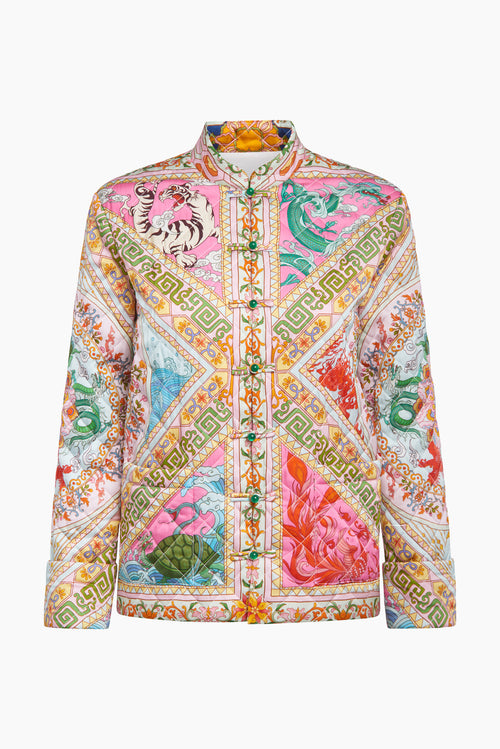 Four Divine Creatures Quilted Jacket