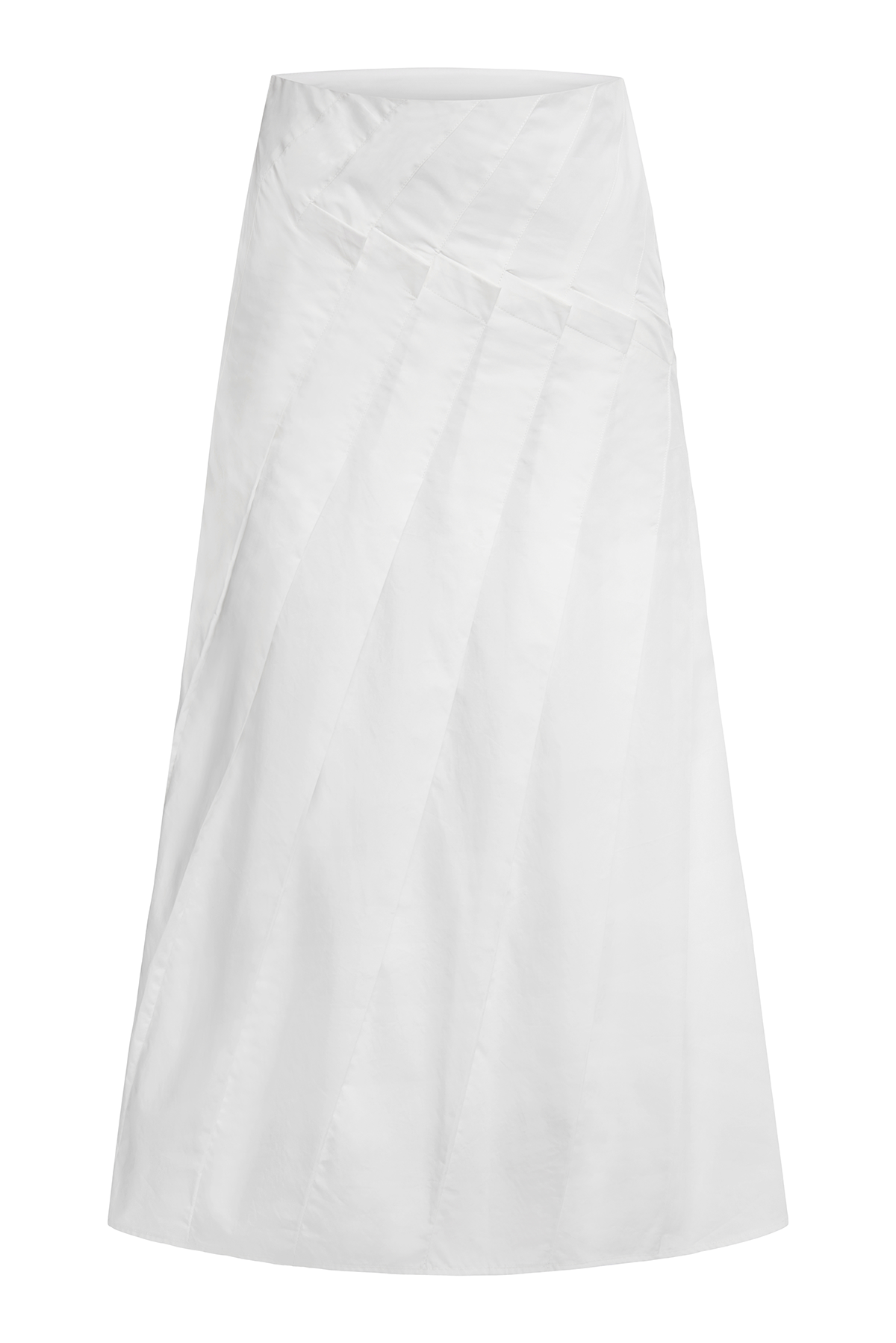 Du Pleated Cotton Poplin Midi Skirt