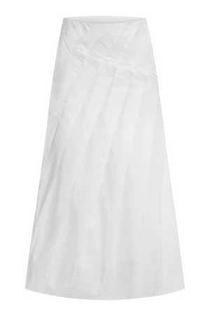 Du & Berry Cotton Poplin Midi Skirt on white background