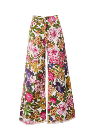 Floral Symphony Wide Leg Jeans