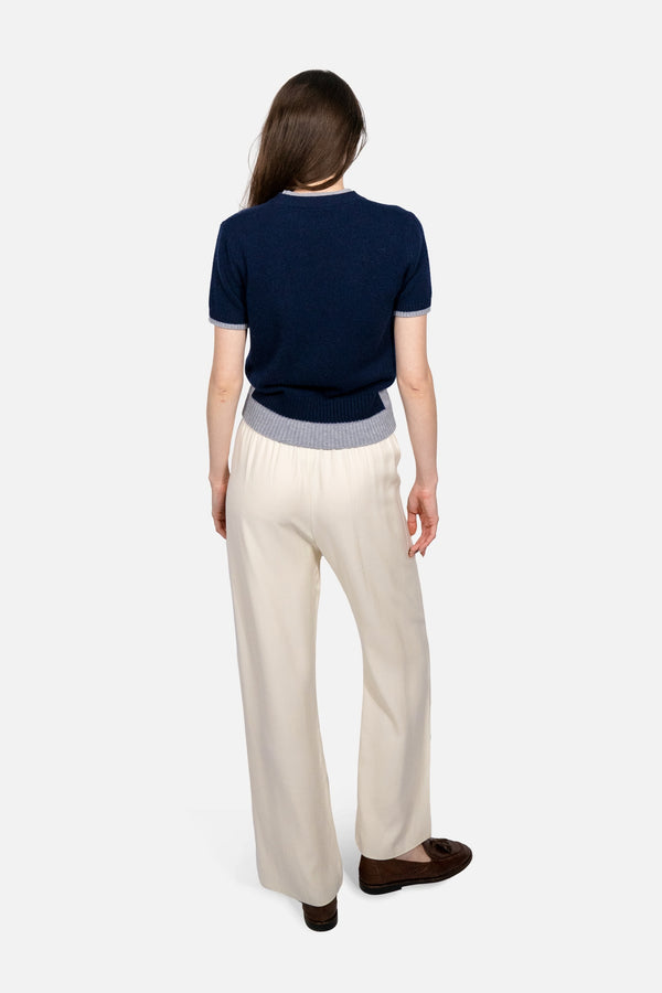 Cashmere and Wool Sweater - Blueberry Indigo