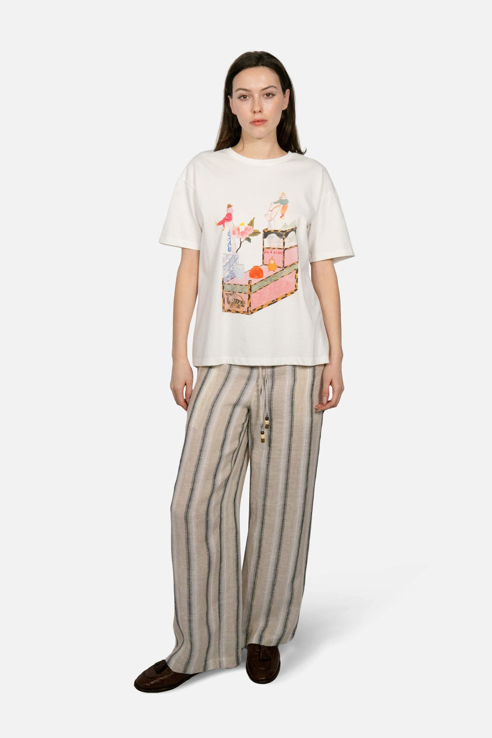 Tea Party Oversized Cotton T-Shirt - Du & Berry