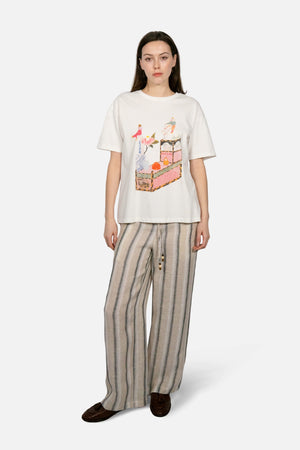 Tea Party Oversized Cotton T-Shirt